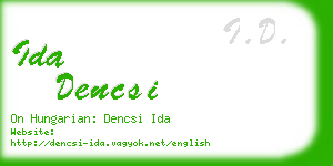 ida dencsi business card